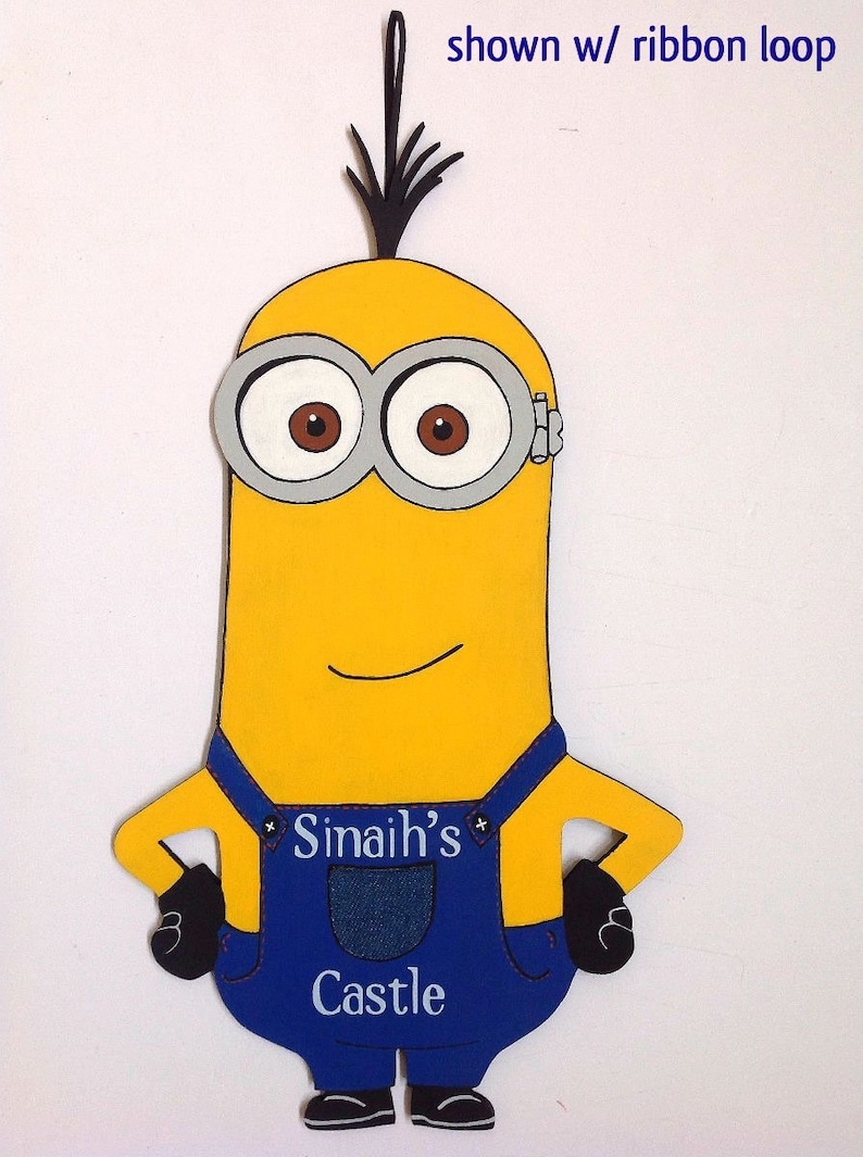 Minion decor, kids door signs, minion sign, kids door hanger, nursery, minion door sign, boys room door hangers, minion wall art, minions, Bild 2