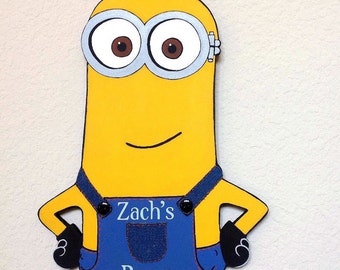 Minion decor, kids door signs, minion sign, kids door hanger, nursery, minion door sign, boys room door hangers, minion wall art, minions,
