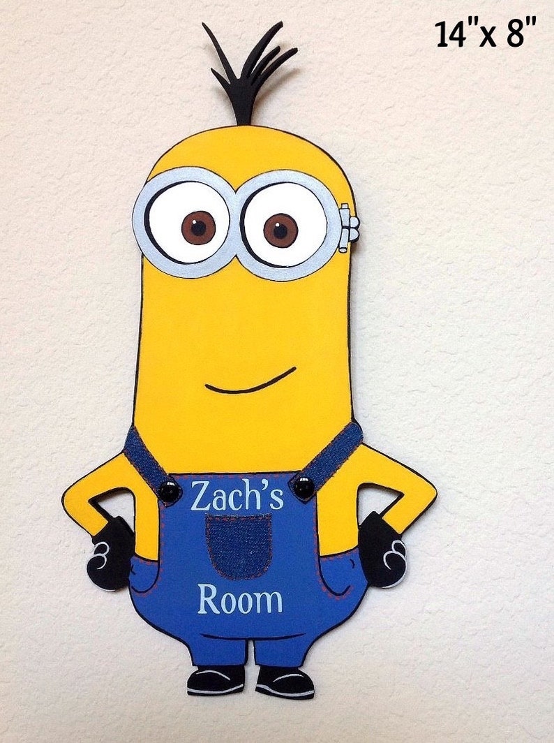 Minion decor, kids door signs, minion sign, kids door hanger, nursery, minion door sign, boys room door hangers, minion wall art, minions, Bild 1