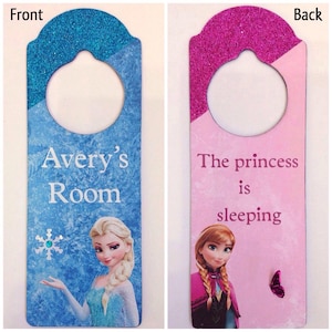 Kids door hangers, princess decor, kids room sign, frozen room decor, wood signs, kids door signs,signs for girls, vinyl lettering gifts