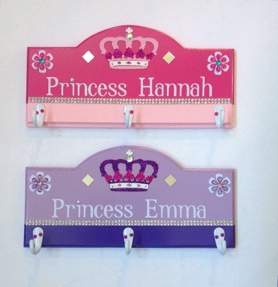 Kids Coat Rack Girls Coat Rack Princess Coat Rack Personalized