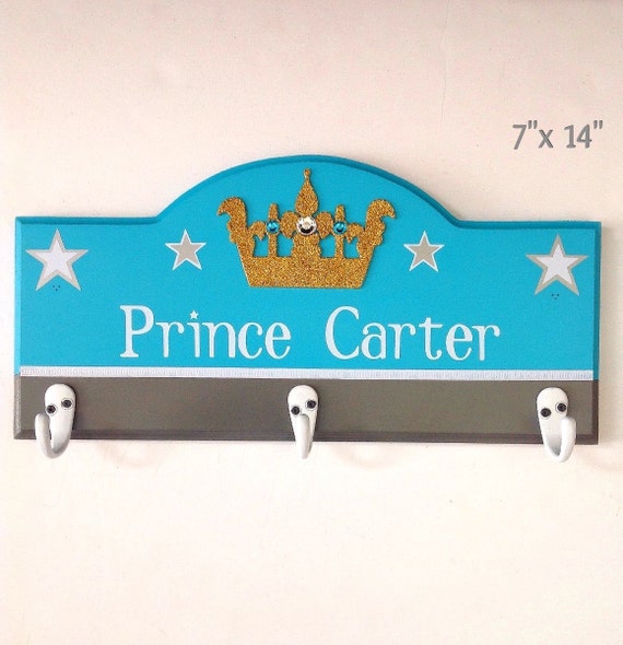 Perchero para ninos perchero para ninos perchas de puertas de madera letreros de la habitacion del principe perchero personalizado percheros para ninos letreros de puertas para ninos Etsy Espana
