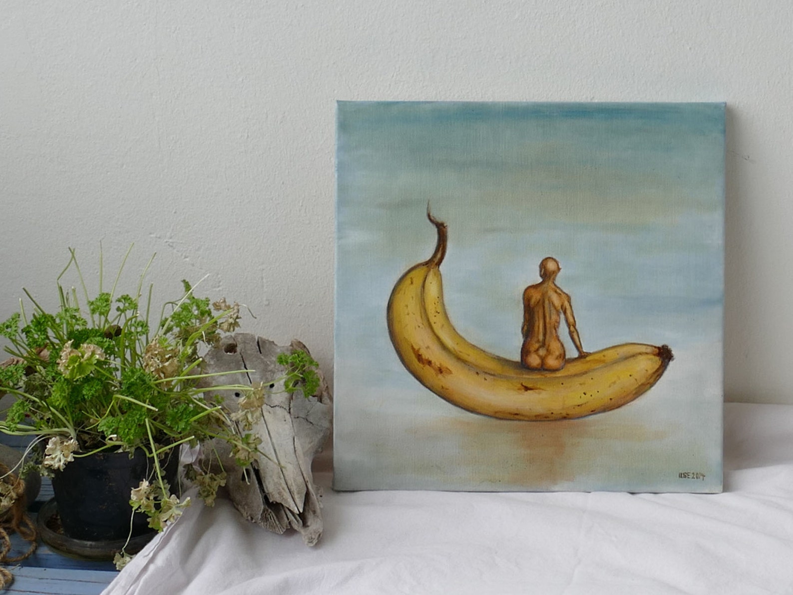 Banana Surreal Oil Painting on Stretched Canvas Original by Etsy