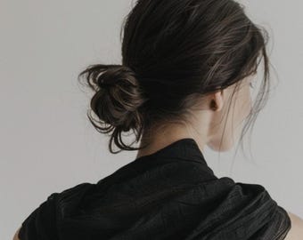 Luxurious Linen Shawl – Organic Flax Head Scarf, Sustainable Gift