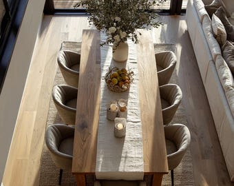 Boerderij linnen tafelloper-hoge kwaliteit linnen loper-omkeerbare linnen tafelloper-bruiloft keuken decor-loper voor eetkamer