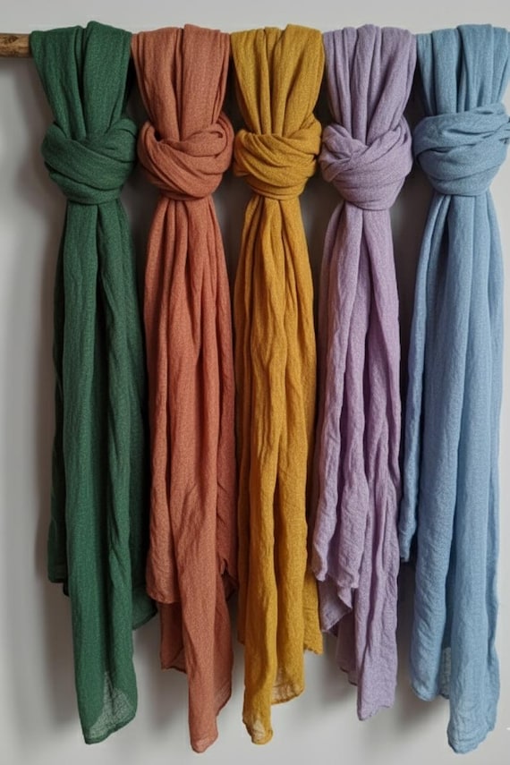 Handmade Organic Linen Scarf-Midweight Linen Shawl- Belgian Linen Scarfs for All Seasons- Long and Short Stylish Shawl for Women