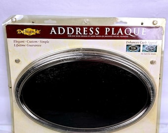 Design it Address Plaque Elegant Custom Simple Oval Satin Brass Brushed Nickel