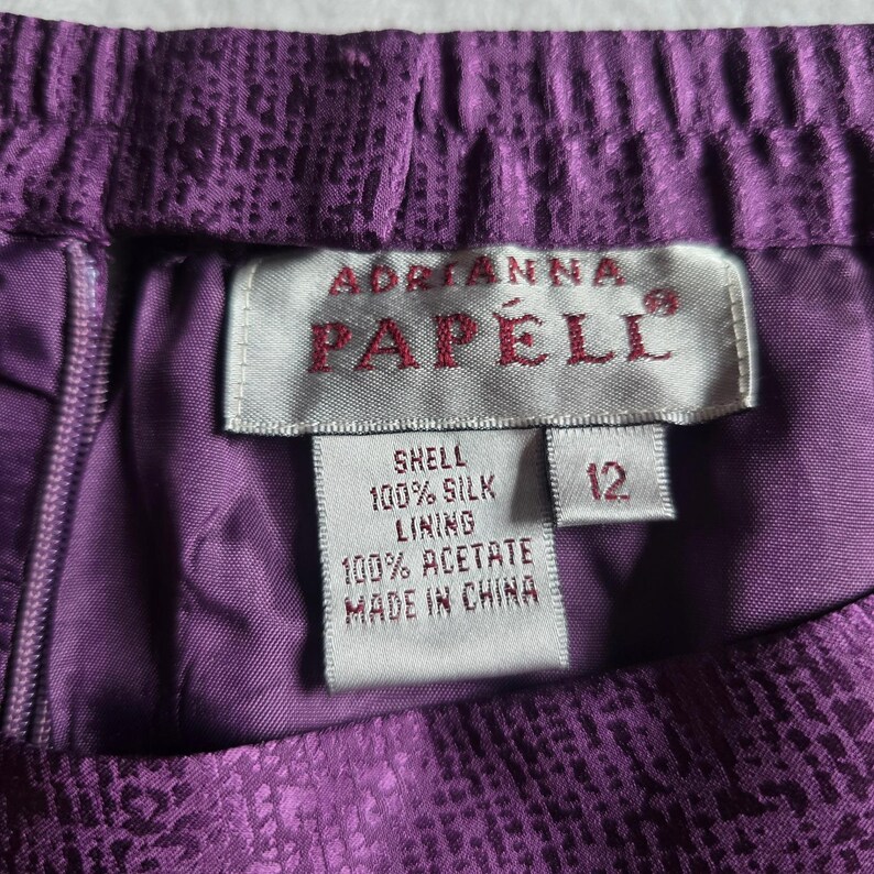 Adrianna Papell Purple Silk Set Beaded Embroidered Jacket & Skirt Size 12 NWT 画像 6