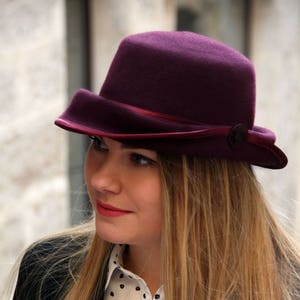 Bucket hat, womens hat, cloche hat, derby hat, 1920s hat, felt hat, elegant hat, wedding hat, womens winter hat, cocktail hat, felt boater