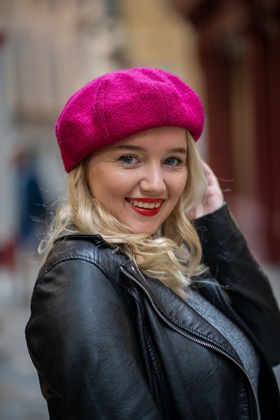 Hansel from Basel Gigi Pink Mohair Wool Blend Knit Beret Hat OS French Style Hansel From Basel Hats for Women on Sale up to 90% Off: Poshmark main image 4