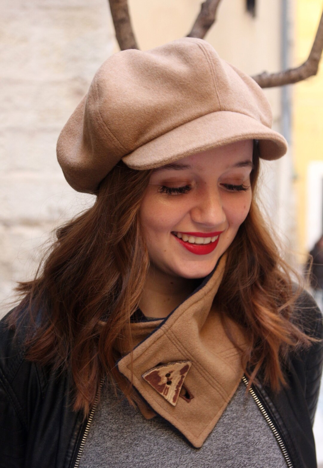 福袋 オンライン Hat, Newsboy Beige Womens Visor With Beret Visor, With Hat Clothing