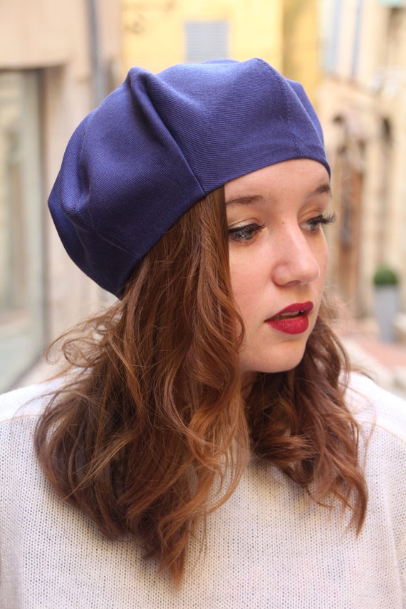 Berretto Francese Basco Classico - In Lana, Per Donna, Colori Blu Navy, Nero, Grigio, Autunno/inverno