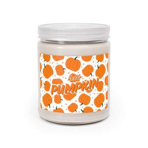 Geurkaars pompoen, gezellig huisdecor, herfstkaarscadeau, herfstaromatherapie, halloweendecoratie, seizoensgeur