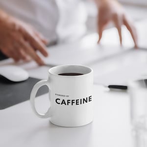 Powered by Caffeine Mug: Geek Gamer Coffee Cup