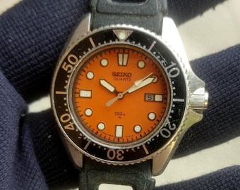 Vintage Seiko 150m Diver Orange Dial Quartz Watch Ref. 2625-0010