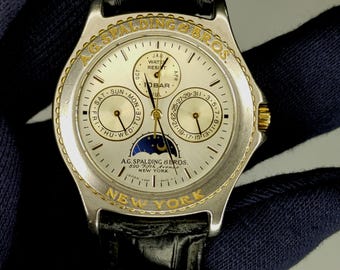 Vintage Rare 80's, Carib Alba by Seiko Triple Calendar Moon Phase