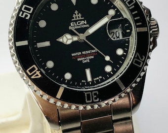 ビンテージ エルジン トレジャー 自動巻き ステンレススチール 200m