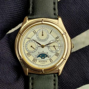 Vintage Casio Rookie Moon Phase Watch RKT-904 | Gold-tone Triple