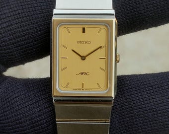 Rare Seiko Arc Quartz 1220-5400 | Gold-tone Japanese Tank Dress