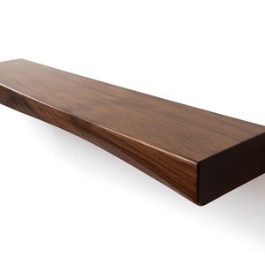 Rustic Edge Walnut Floating Shelf (Hardware Included)