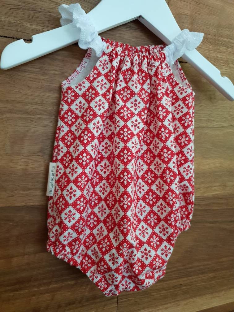 Baby Girl Christmas Romper With Snaps Size 0000 Etsy UK