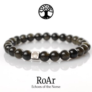 Gold Obsidian Armband von RoAr. Designed und handgefertigt in Dänemark.