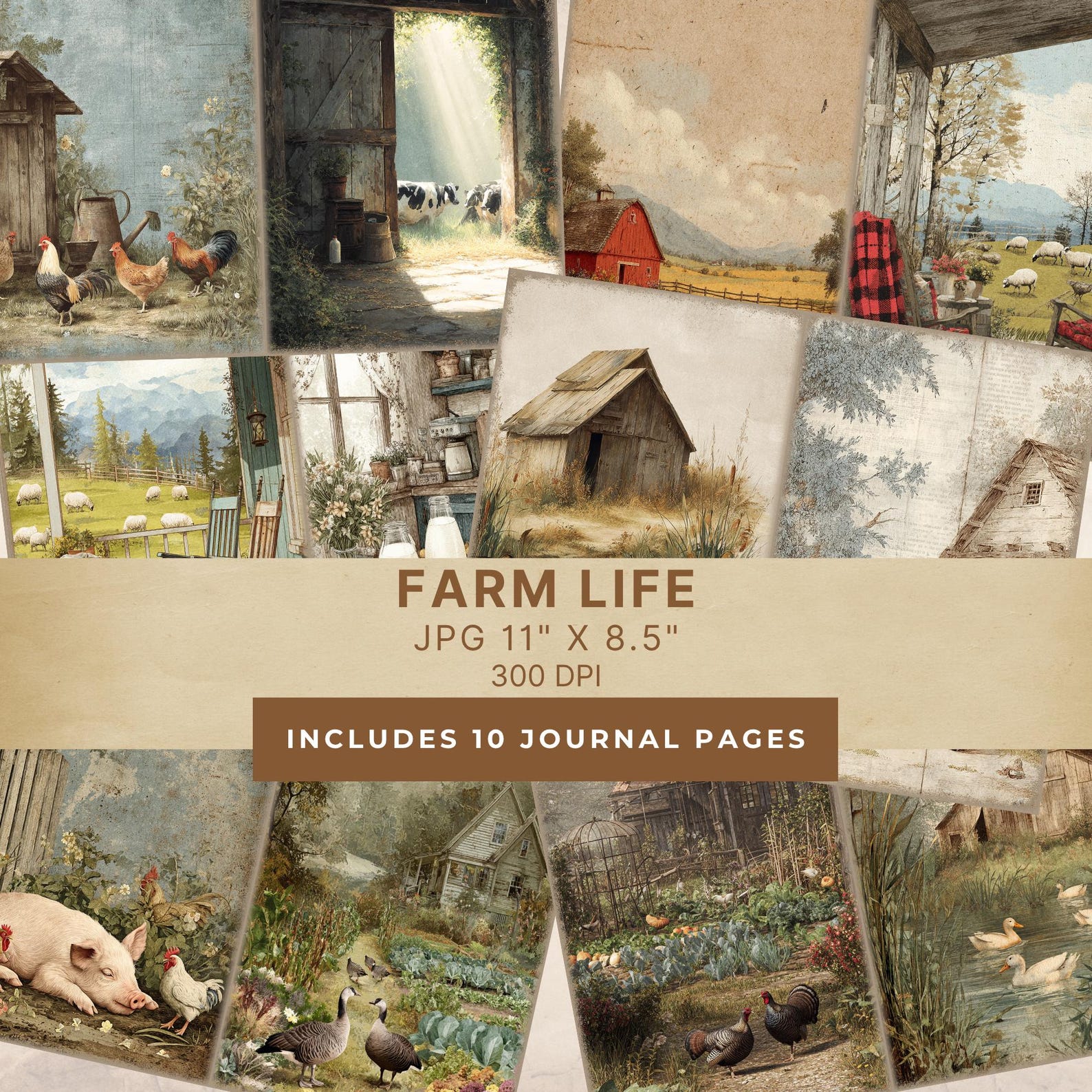 Farm Junk Journal,farmhouse Junk Journal,farm Life Journal Page,farm ...
