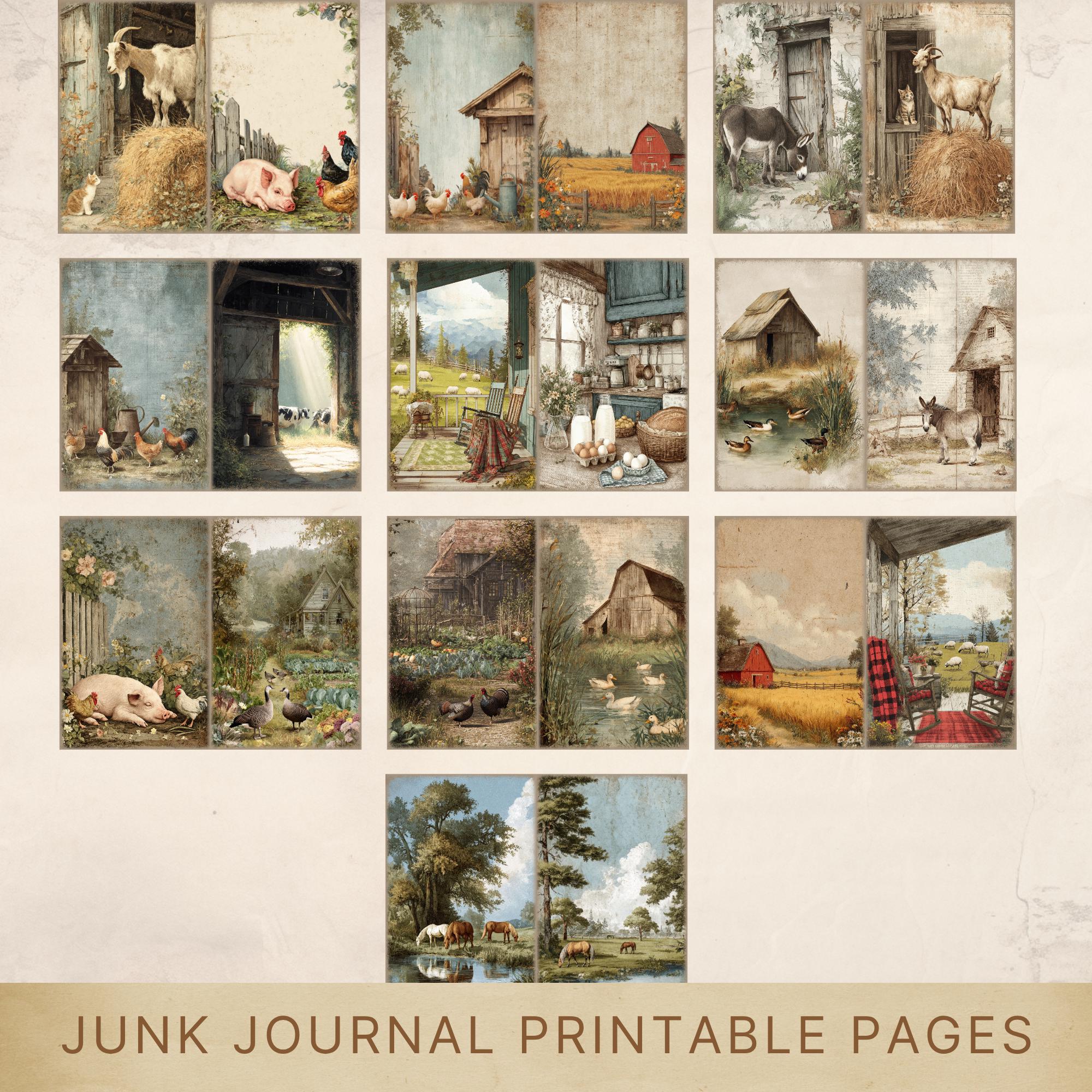 Farm Junk Journal,farmhouse Junk Journal,farm Life Journal Page,farm ...