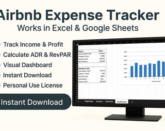 Outil de suivi des dépenses Airbnb : feuille de calcul des bénéfices des locations de vacances (feuilles Excel et Google)