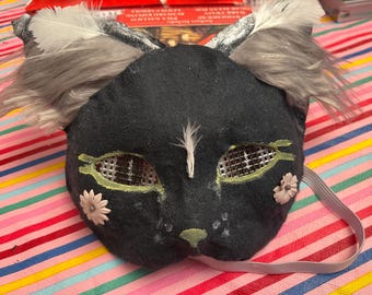 Handmade Therian Cat Mask – Feline Cosplay Mask – Fits Teen & Adult Sizes