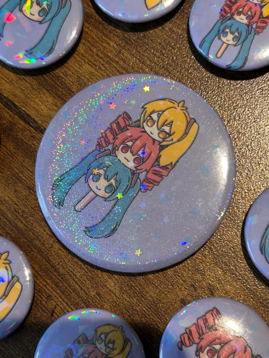 Vocaloid Triple Baka Pins – Miku, Teto & Neru Badges, 58mm or 32mm ...
