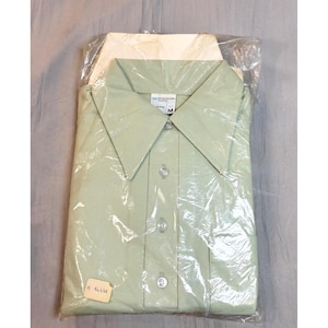 Vtg 70s J.C. Penney mw disco shirt men's medium green dagger collar Long sleeve