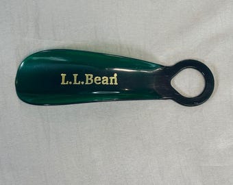 LL Bean Shoe Horn Hunter Green Made in USA Vintage Style Plastic Shoehorn