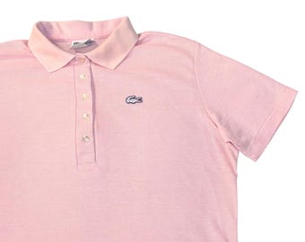 Vtg 70s 80s Haymaker Lacoste Polo Shirt womens Size 40 medium pink Made in USA
