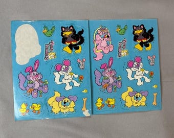 Hoja de pegatinas vintage Purr-Tenders de Hallmark, 1987