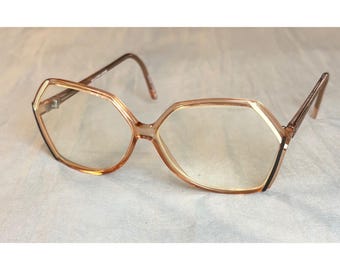 Occhiali da vista vintage Kenmark Gallery Joyce a forma di farfalla, colore cognac *solo montatura, anni '70/'80