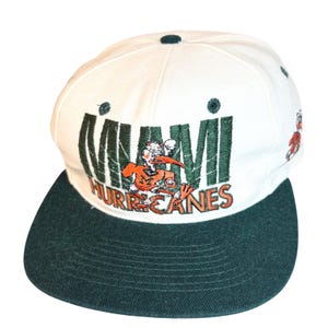 Vtg 90s Miami Hurricanes Kudzu Woven Straw Baseball Hat 1984 CCI Leather Strap Vintage Miami Hurricanes Hat Basket Weave Woven Kudzu Cap  main image 3