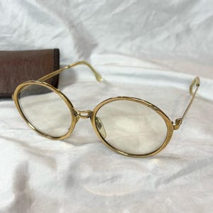 Vintage 60s‎ 70s Riviera Gold Frame Eyeglasses Round Gold Rimmed Frames Only Riviera Gold Eyeglass Frames Retro 60s Gold Eye Frames  main image 2
