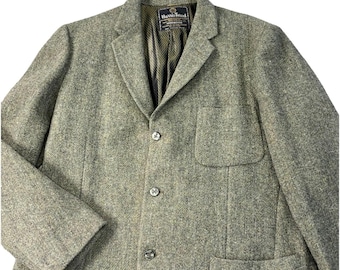 Vintage Harris Tweed Blazer Men's 44 Reg Green Scottish Wool