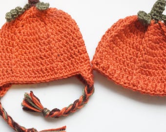 Crochet Pumpkin Hat Pattern| Baby to Adult Sizes  | PDF Instant Download