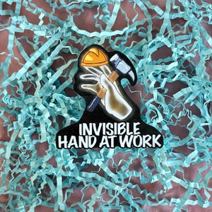 Invisible Hand Economics Sticker | Adam Smith Concept Laptop Decal