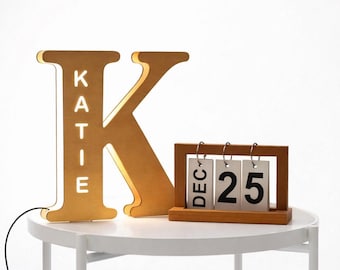 Personalized Initial LED Name Light, Custom Nursery Decor