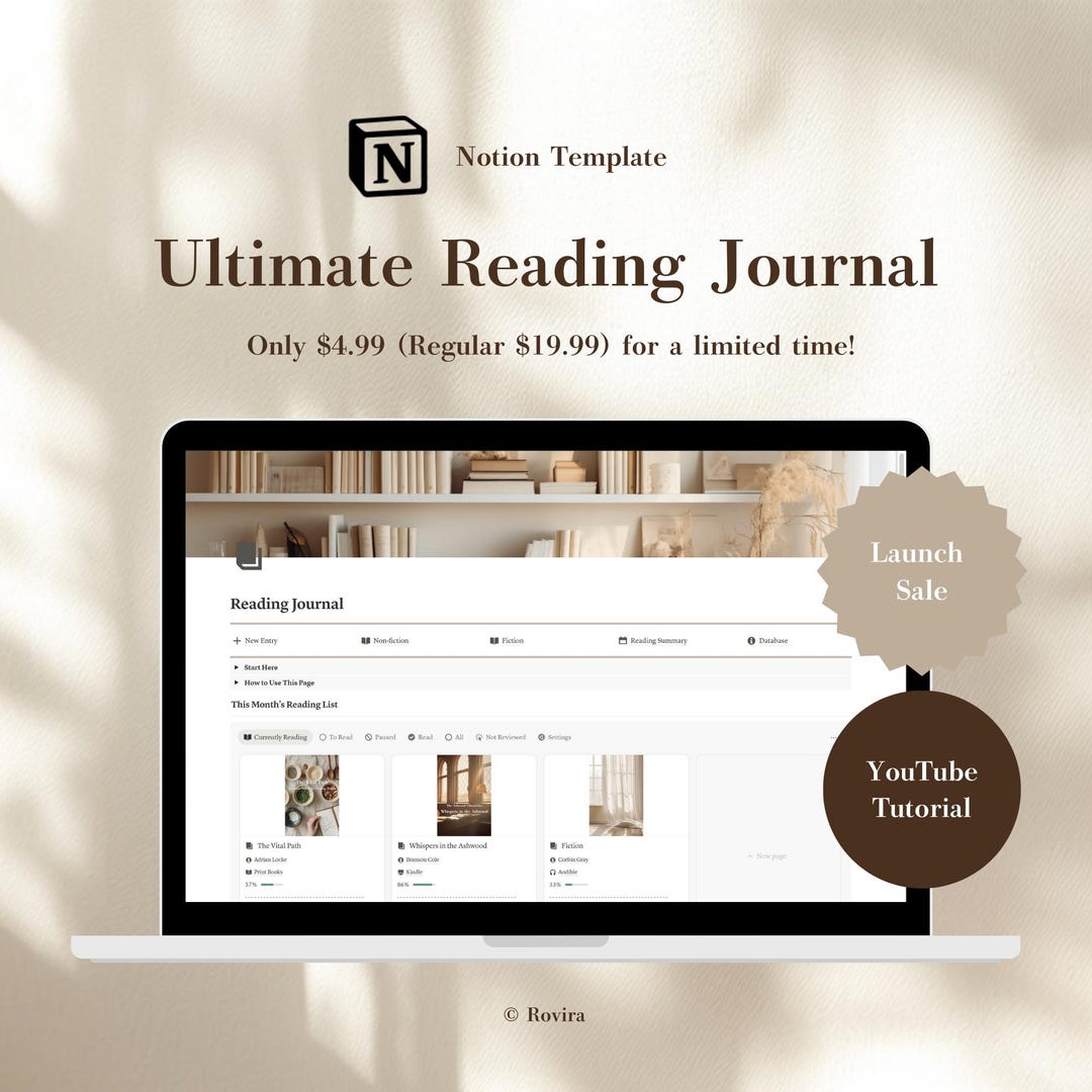 Ultimate Reading Journal Notion Template | Book Tracker, Reading Log ...