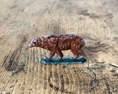Vintage German Metal quot Putz quot Toy Miniature Brown Bear Antique German Christmas