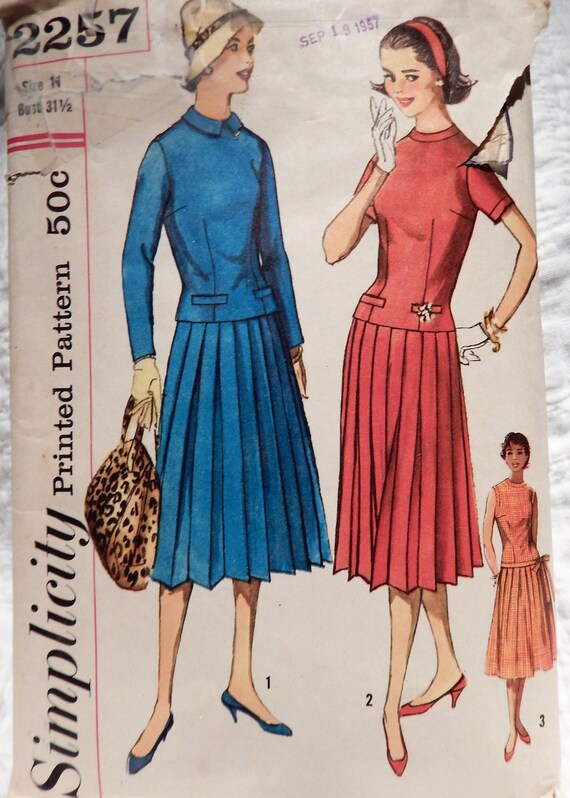 vintage pleated dress