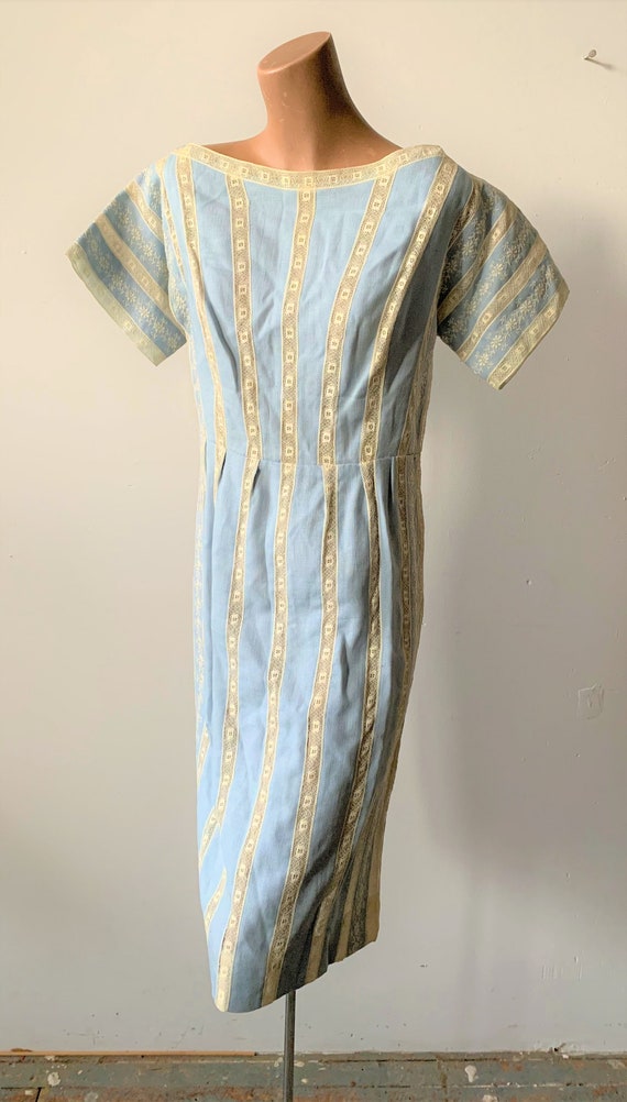 Stunning Vintage Moygashel Linen and Lace Dress by