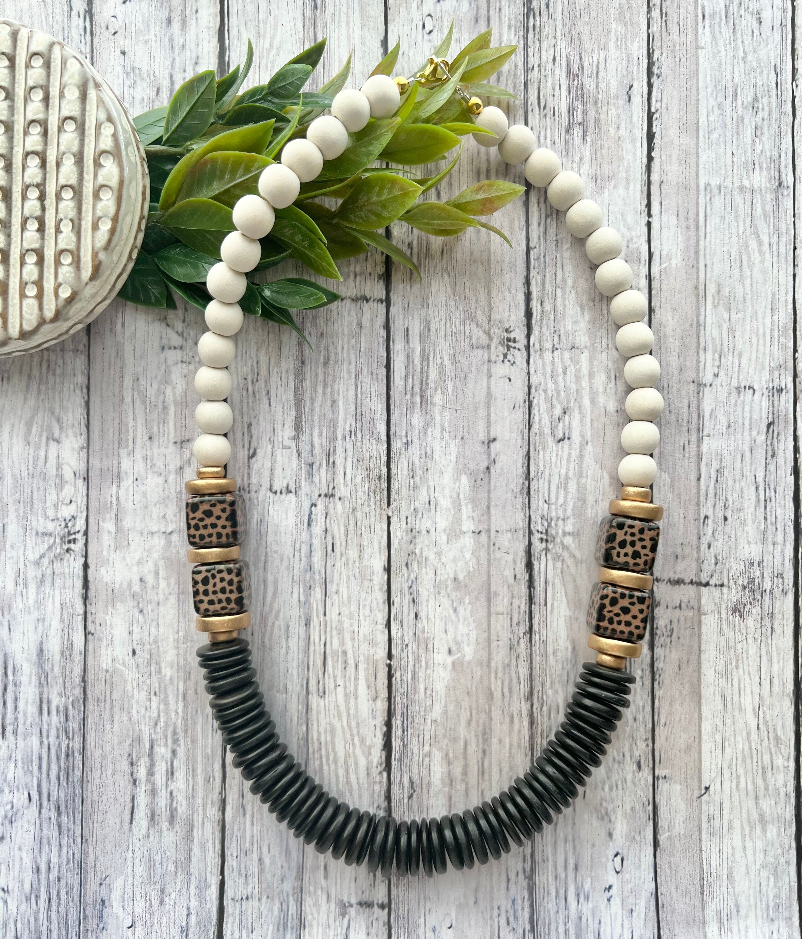 Necklace ETC! Color good black leopard Leopard Necklace Black Spotted Cheetah Jaguar Pendant Iced  main image 2