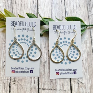 Silver teardrop earrings, gold teardrop earrings, dainty teardrop earrings, Lightweight Silver Gold earrings, Open Teardrop dangle earrings.