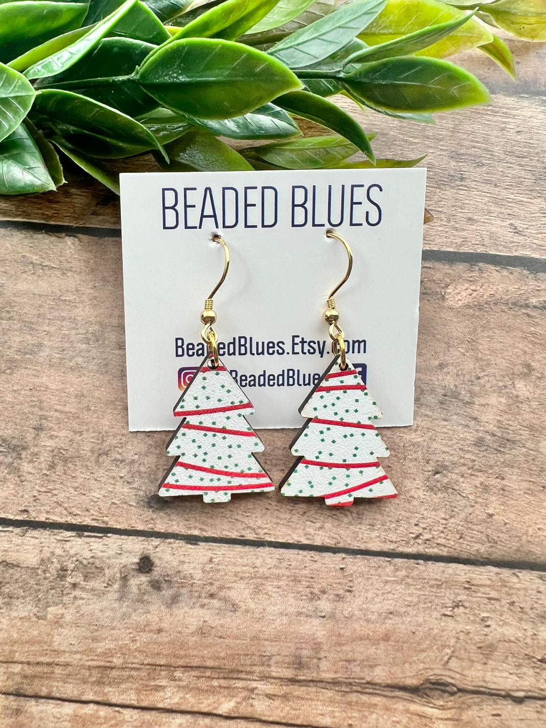 Christmas Tree Cake Earrings Christmas Cake Earrings Etsy