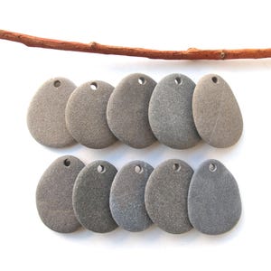 Drilled Small Flat Beach Stones to Paint, Craft Rocks for Painting, Plain Pebbles or Kids Art, River ROCK PENDANTS, 30-34 mm, 1 1/3 inches